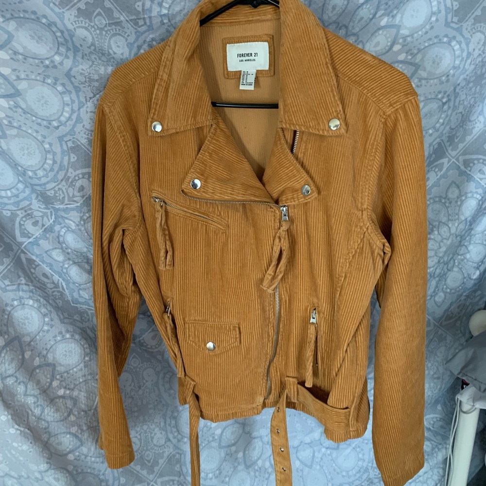 MUSTARD YELLOW CORDUROY BIKER JACKET